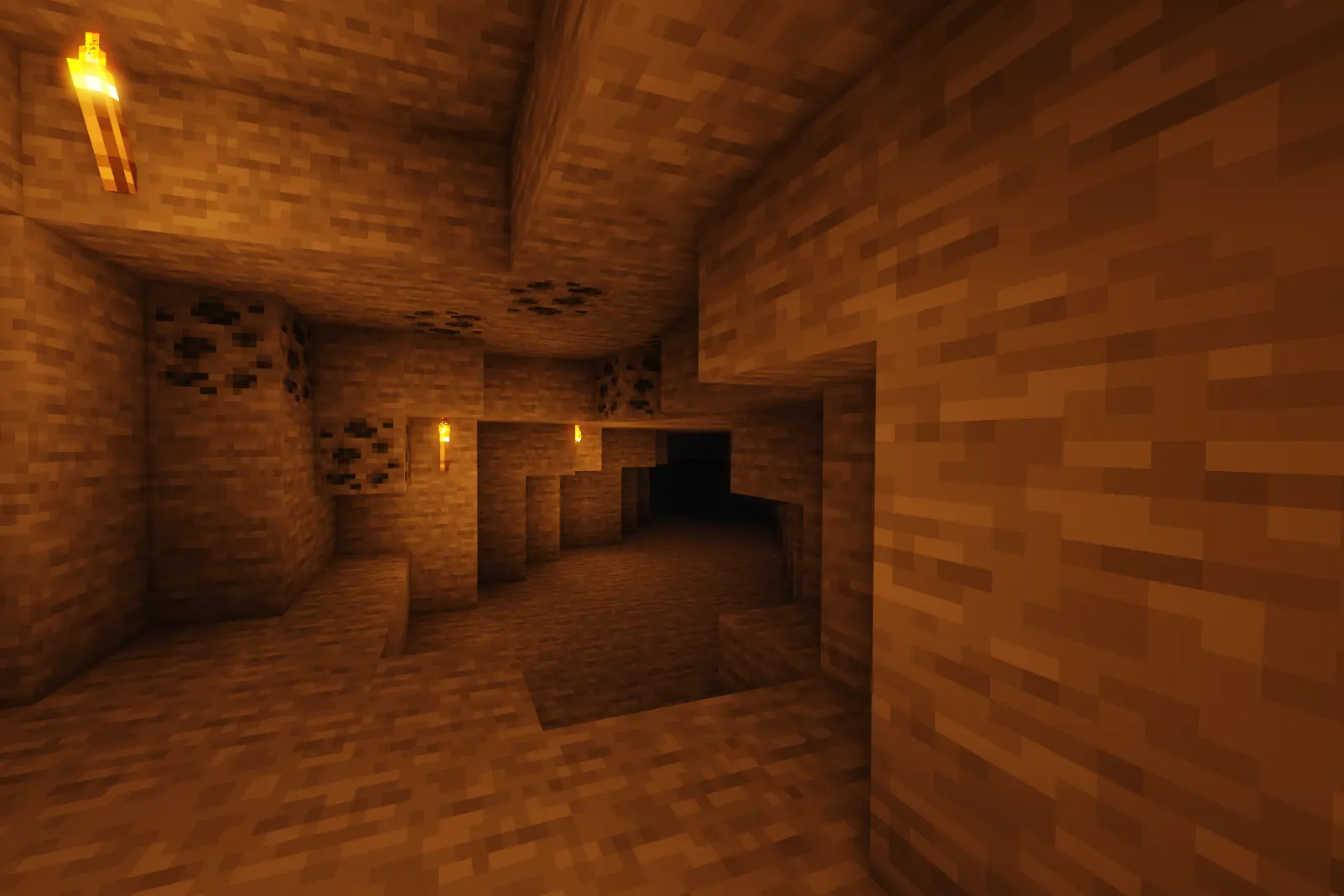 minecraft cave with ore