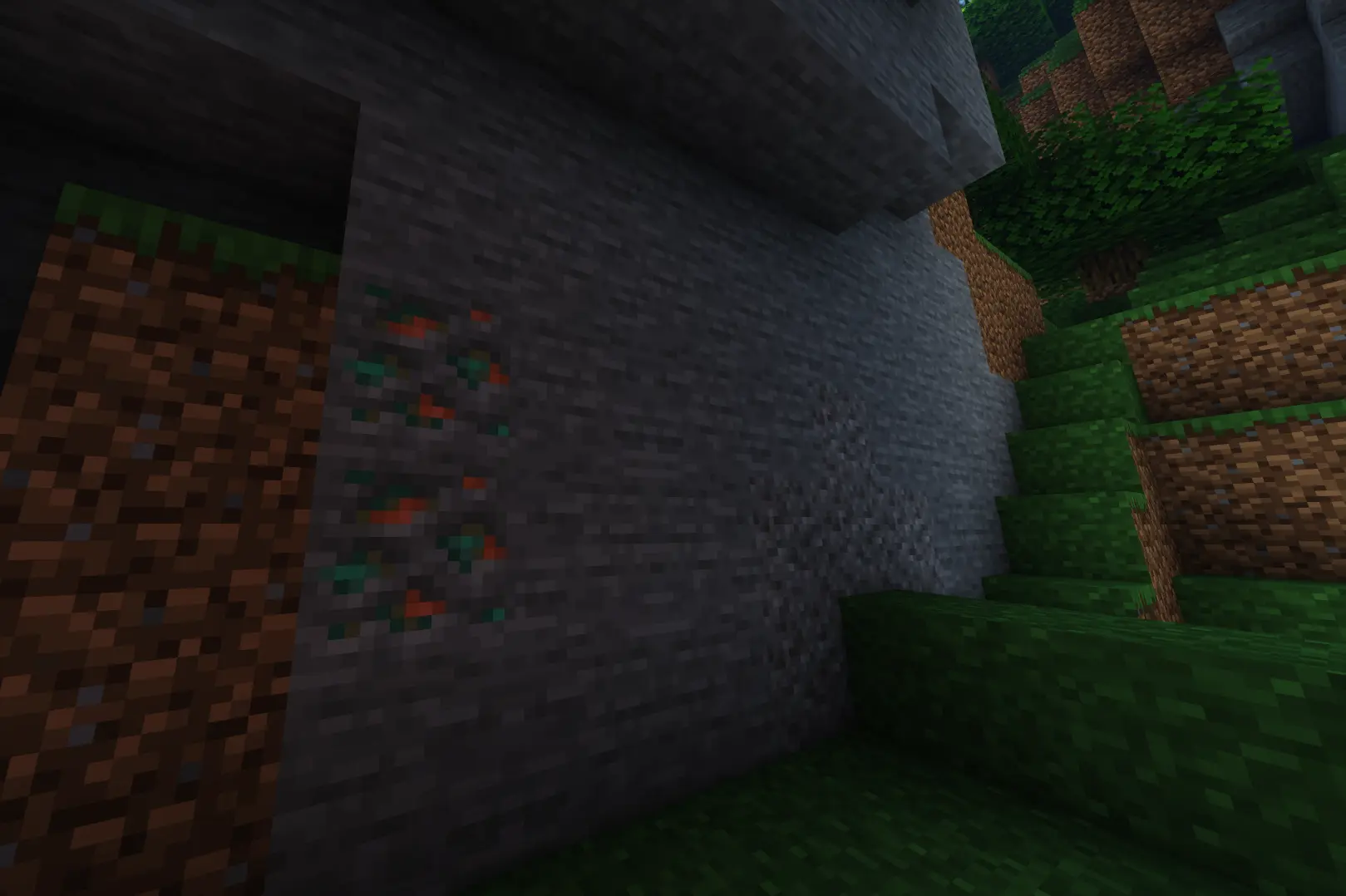 minecraft cave with ore