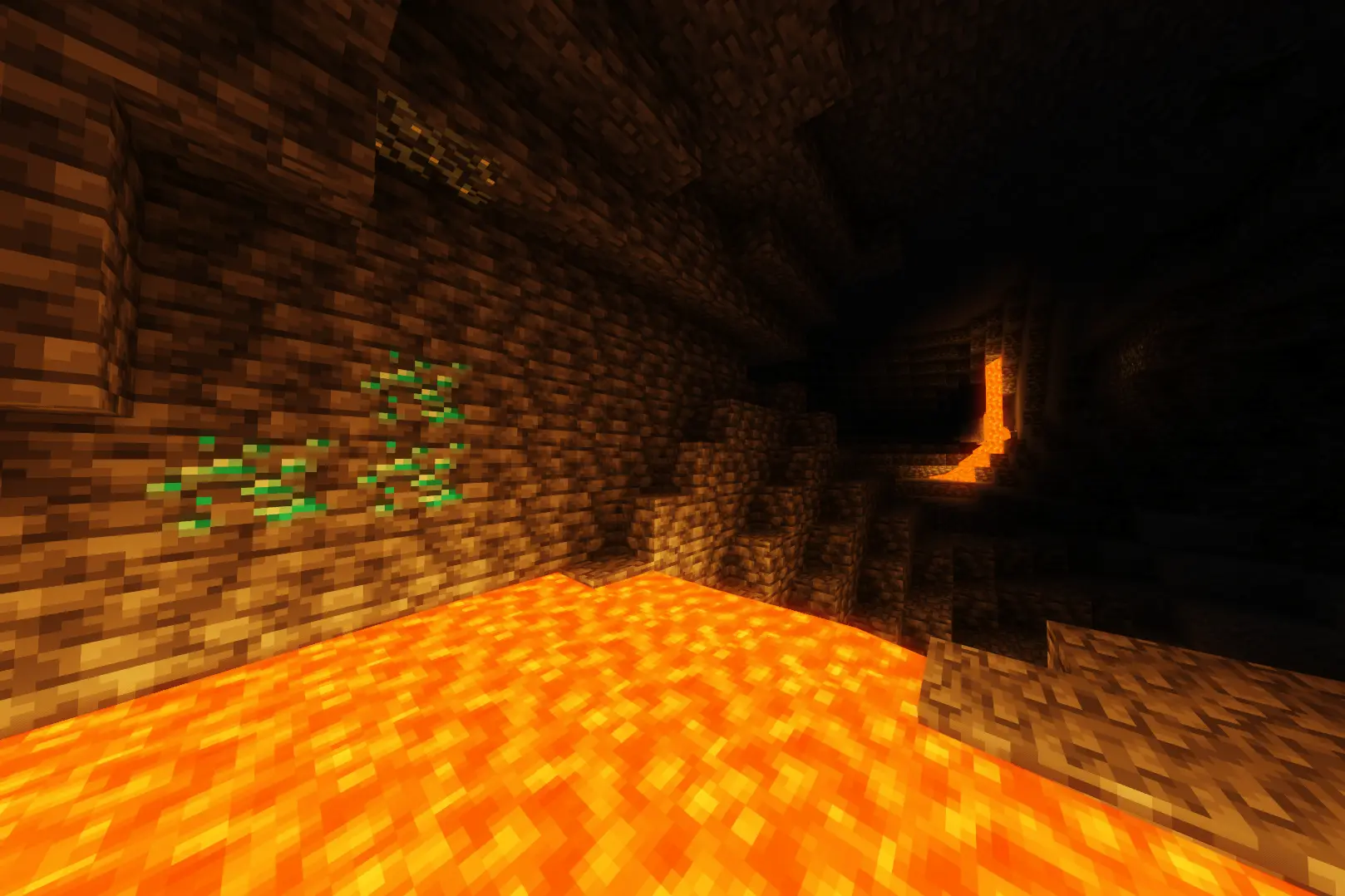 minecraft cave with ore