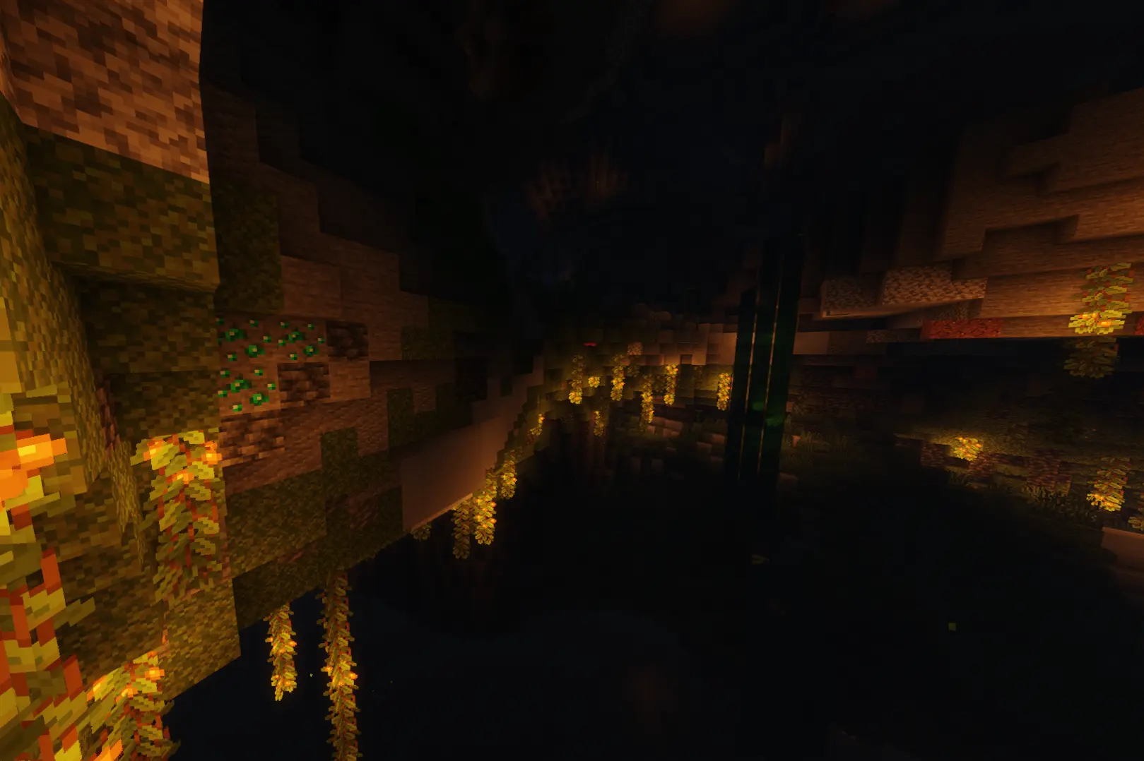 minecraft cave with ore