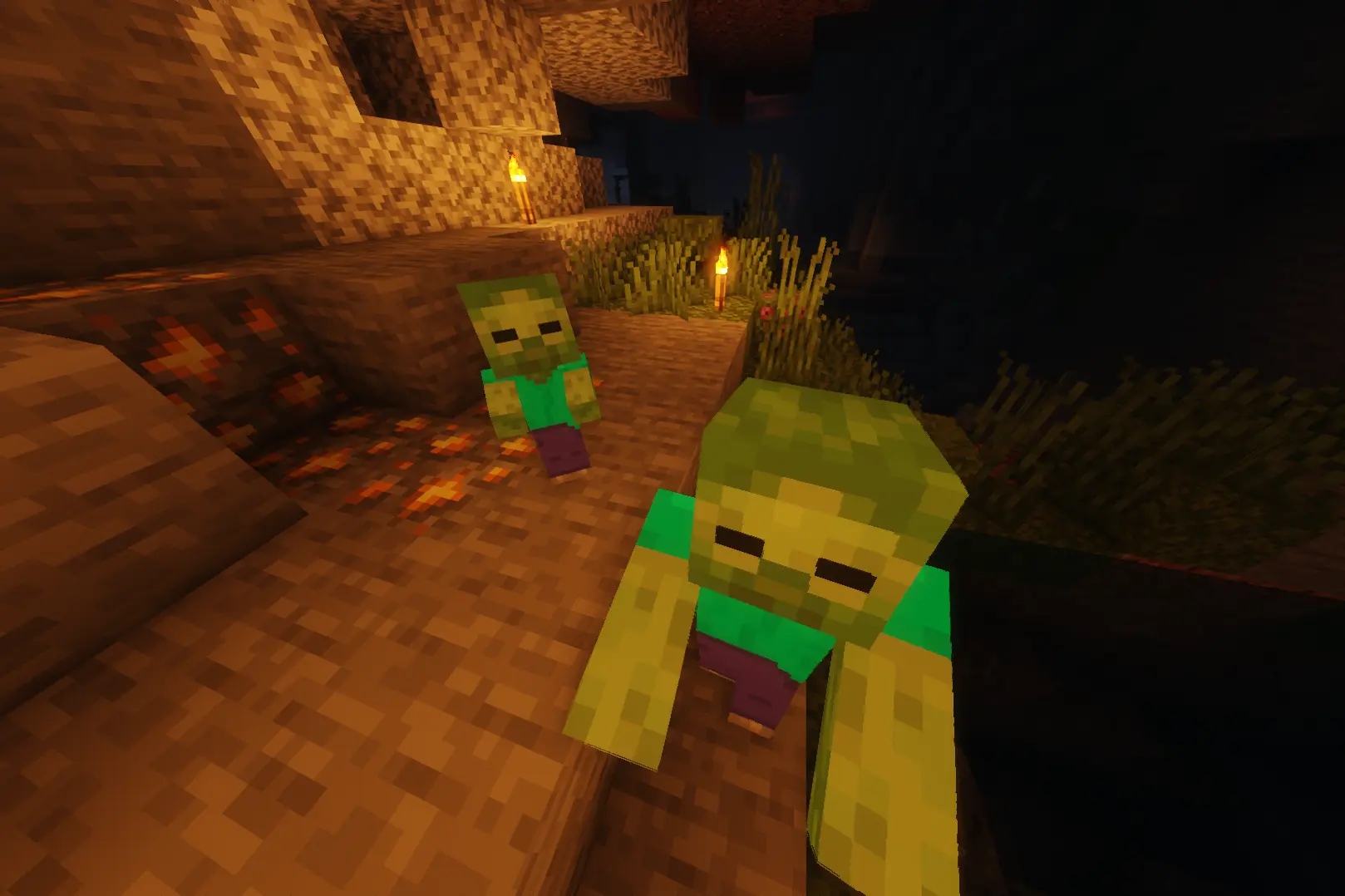 minecraft cave with ore