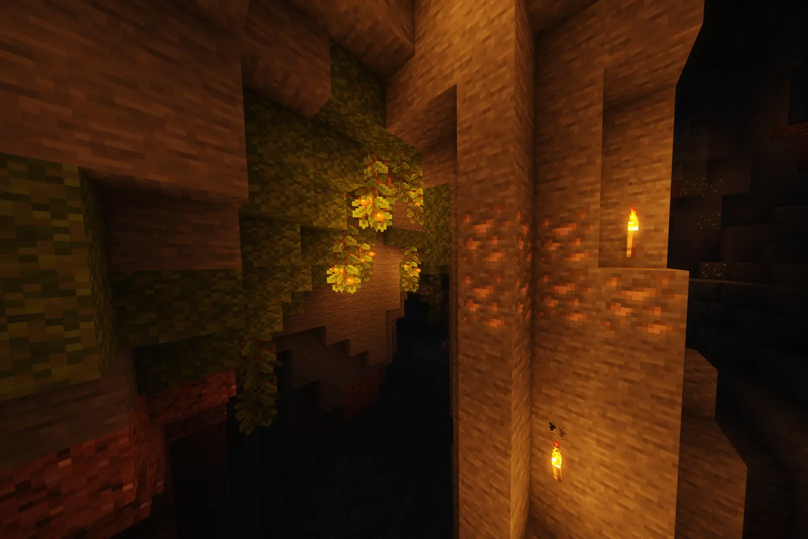 minecraft cave with ore