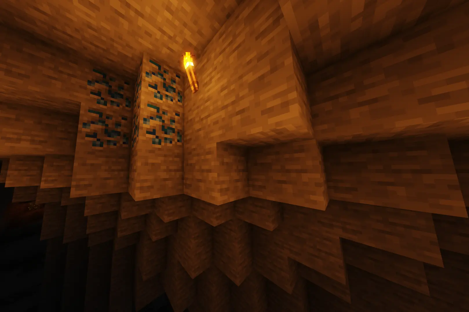 minecraft cave with ore
