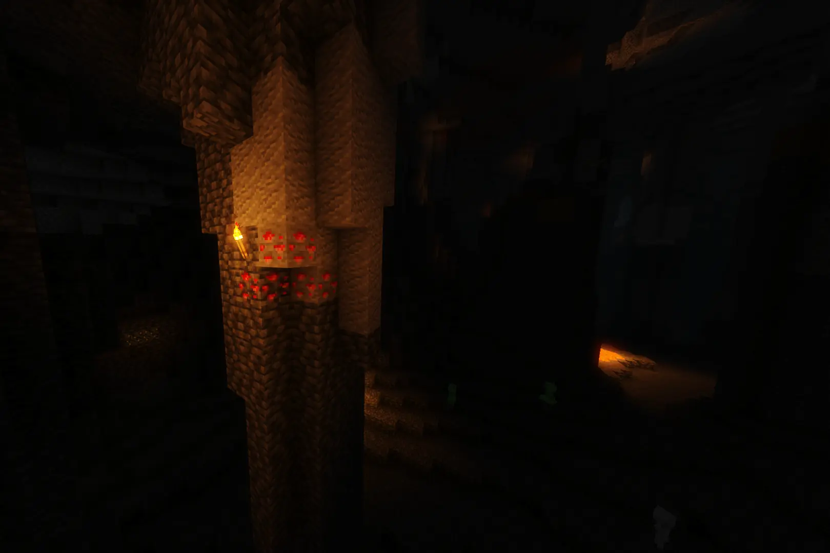 minecraft cave with ore